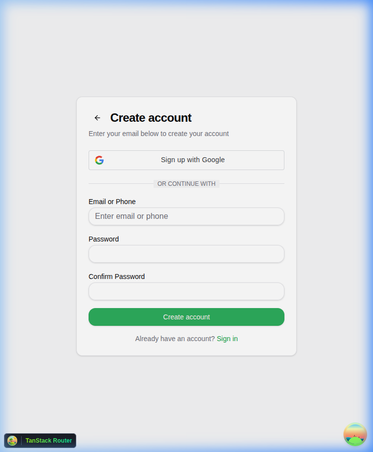 Signup Page
